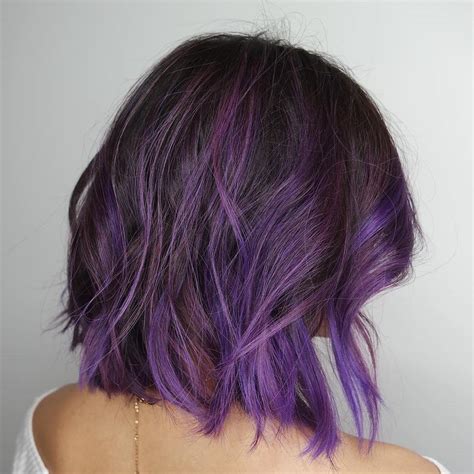 3.pastel purple hair with black roots. 20 Purple Balayage Ideas from Subtle to Vibrant