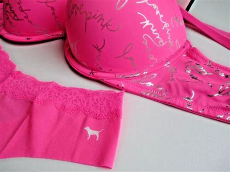 Victorias Secret Pink Super Push Up Bra And Panty Set 36a 36b 36d 38b 38c 38d Ebay