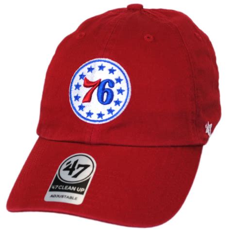 Philadelphia 76ers sixers vintage nba embroidered logo red blue cap snapback new. 47 Brand Philadelphia 76ers NBA Clean Up Strapback ...