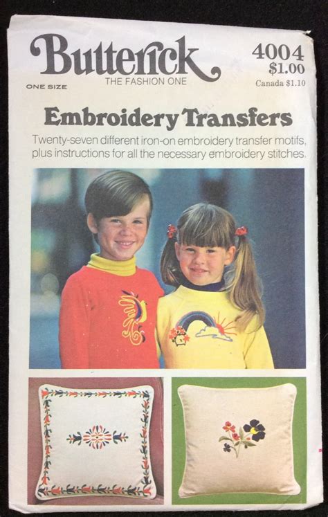 Butterick Embroidery Transfers Pattern 4004 27 Different Iron On