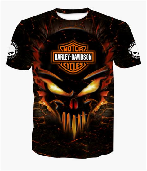 Harley Davidson T Shirt Skull Logo Hd Png Download Kindpng
