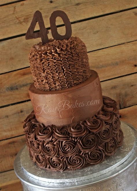 All Chocolate 40th Birthday Cake Rose Bakes