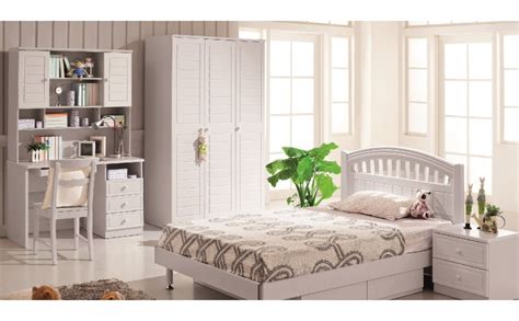Swan Kids Bedroom Set of Bed and Study Table for Kids