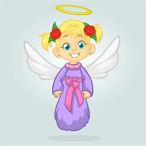Cartoon Cute Christmas Angel Vector Illustration 23540967 Vector Art