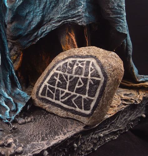 Handmade Carved Painted Viking Rune Stone Glows In The Dark Etsy