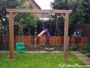 It consists of two vertical 12ft posts sunk 3 feet underground in. How-to-build-a-2-post-swing-frame | MyOutdoorPlans | Free ...