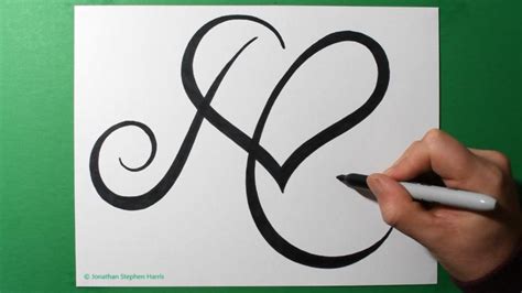 How To Draw Letter H And Heart Fancy Lettering Stylized Initials
