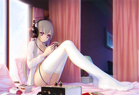 Wallpaper Original Characters Anime Girls Panties In Bed