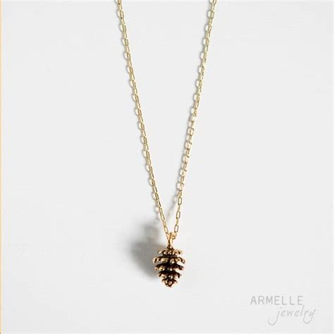 Pine Cone Charm Necklace Perfect For Fall And Winter Armelle