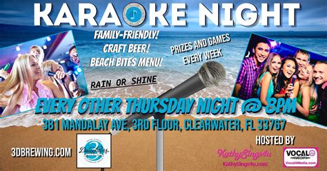 Oct 20 Karaoke Night At 3 Daughters Brewing Clearwater Beach St