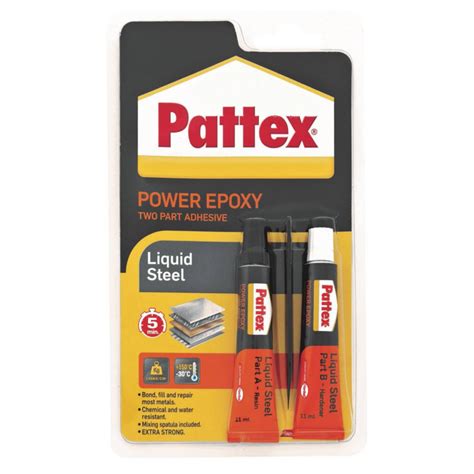 Pattex Power Epoxy Two Part Adhesive Liquid Steel 11ml X 2 Canvas