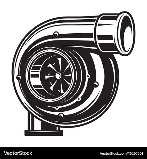 Isolated Monochrome Of Car Turbo Royalty Free Vector Image