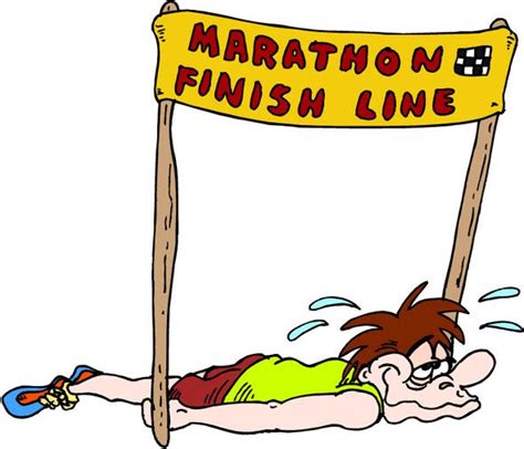 Marathon Finish Line Cartoon Healthy And Fit We Do This Just To Stay