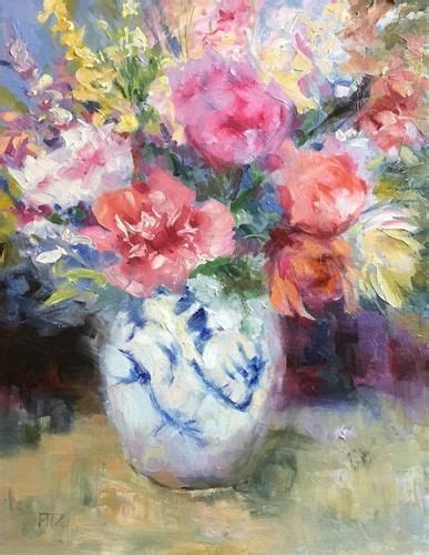 Daily Paintworks Peonies In A Blue And White Vase Original Fine