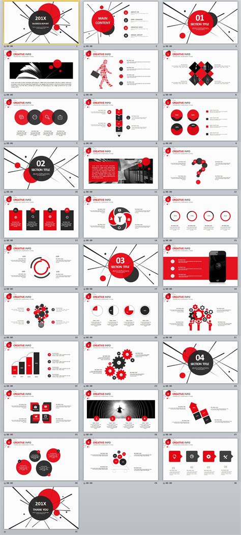 A Bunch Of Red And Black Powerpoint Presentation Templates