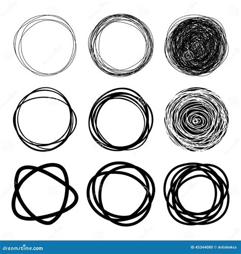 Set Of Hand Drawn Scribble Circles Stock Vector Image 45344080