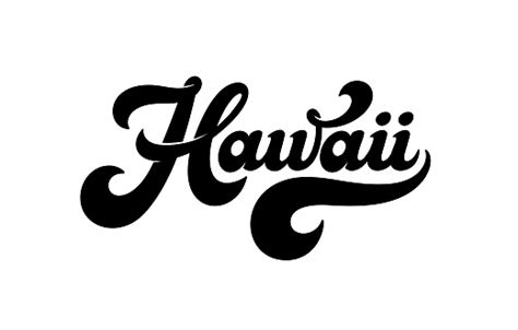 Vintage Hawaii Vector Lettering In Retro Style Isolated On