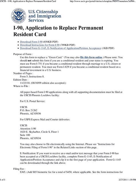 Uscis Form I 90 Printable Fill And Sign Printable Template Online