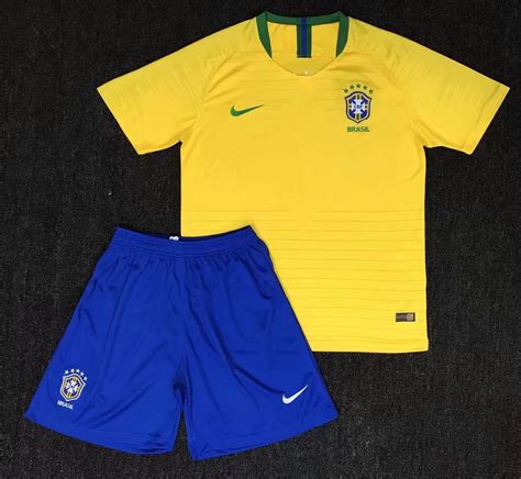 Kids Brazil 2018 World Cup Home Soccer Kitjerseyshorts Soccer777