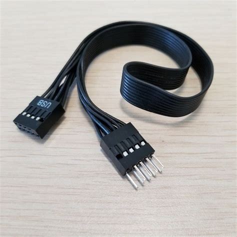 pc computer motherboard usb 9pin dupont adapter male to female entension data cable black 30cm