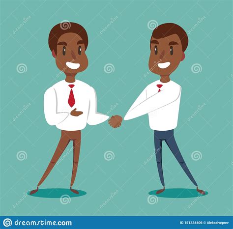 Two Black African American Businessmen Shaking Hands To Seal An Agreement Stock Vector