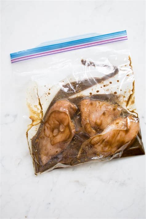 Add marinade to the chicken breasts; Balsamic Chicken Marinade • Salt & Lavender