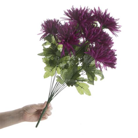 purple artificial spider mum bush bushes and bouquets floral supplies craft supplies