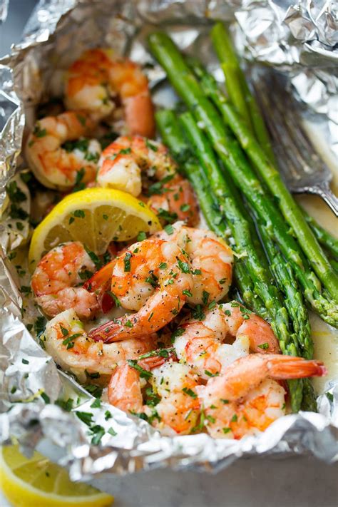 5 of 7 easy shrimp and asparagus quiche. Shrimp and Asparagus Foil Packs with Garlic Lemon Butter ...