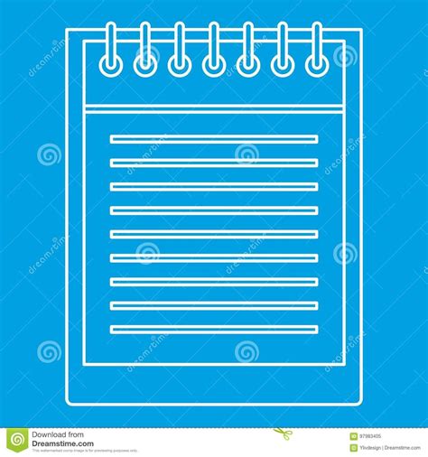 Notepad With Spiral Icon Outline Style Stock Vector Illustration Of