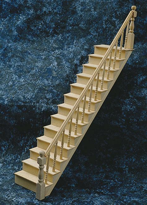 Dollhouse Miniature Classic Straight Stairs Kit Dollhouse Building