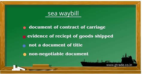When To Use Sea Waybill In Shipping Gtrade Co In