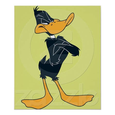 Daffy Duck With Arms Crossed Poster Zazzle Arms Crossed Daffy
