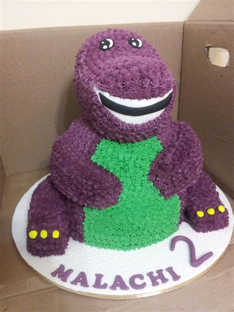 A two year old isn't going to care in the slightest bit. Barney cake for a two year old boy. (With images) | Barney birthday party, Barney birthday ...