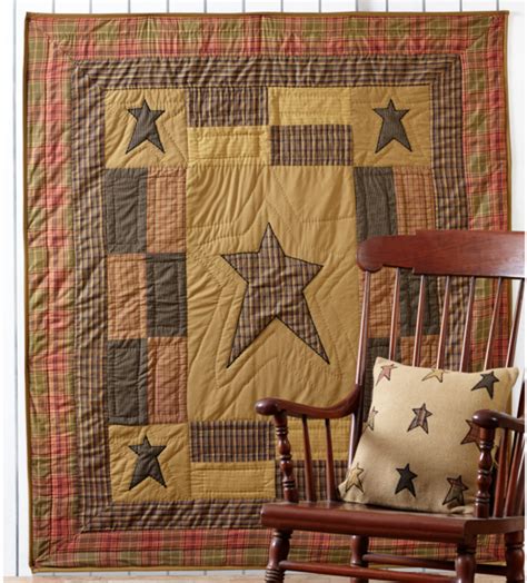 Stratton Star 50x60 Quilt Throw Rustic Brown Cabin Primitive Country