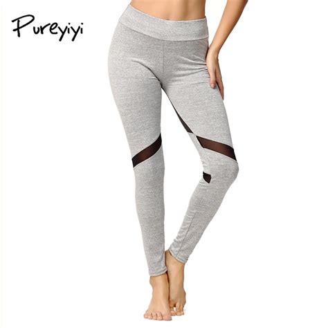 pureyiyi women sexy push up workout leggings peach heart shaped mesh patchwork fitness pants