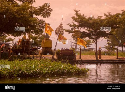 The Temple Island Or Wat Tiloke Aram Island At The Lake Of Kwan Phayao