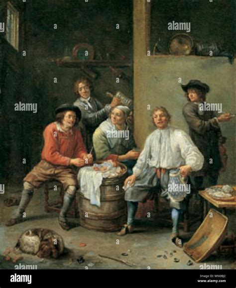 English Peasants At Their Meal Between 1600 And 1699 Adriaen
