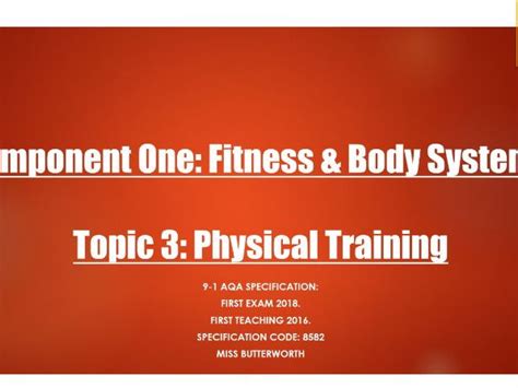 Aqa 9 1 Gcse Pe Physical Training Topic Powerpoints Teaching Resources