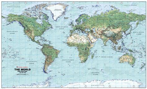 World Physical Wall Map Medium Size Xyz Maps