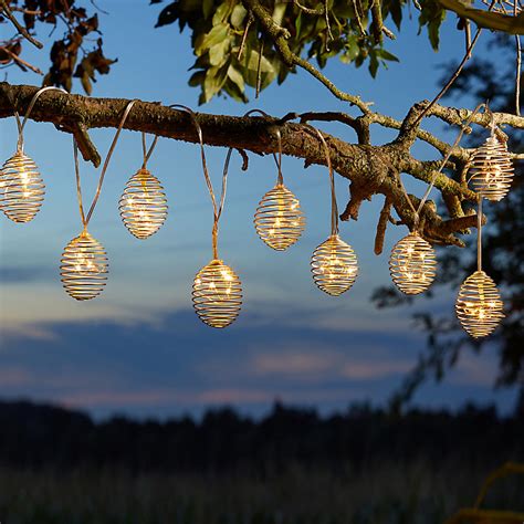Solar Spiral Solar Powered Warm White 10 Led Outdoor String Lights
