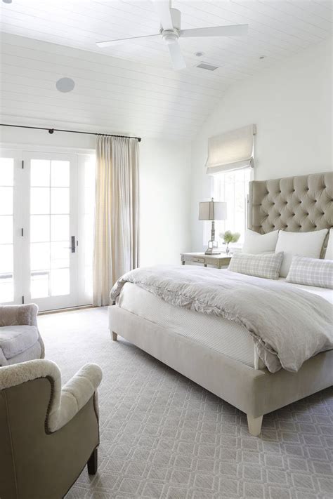 Simple master bedroom ideas start with the basics, such as using white. Light and bright neutral master bedroom + simple diamond ...