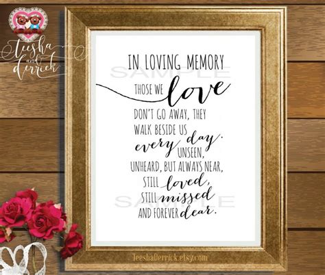 In Loving Memory Instant Download Printable Wedding Memorial Table