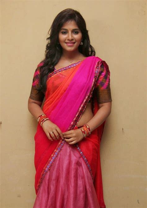 Glamorous Photos Of Anjali In Red Half Saree Cinehub