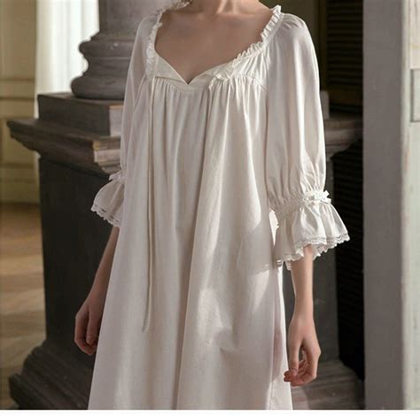 White Cotton Plus Size Vintage Victorian Nightgown Edwardian Etsy Sweden Nightgowns For