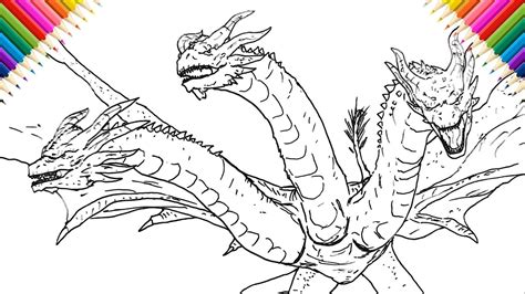 How To Draw King Ghidorah Drawing And Coloring Monsterverse Easy