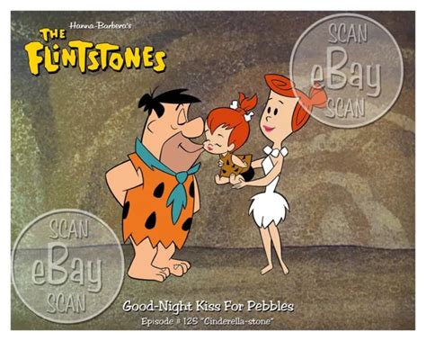 Rare Flintstones Cartoon Tv Photo Hanna Barbera Studios Fred Pebbles