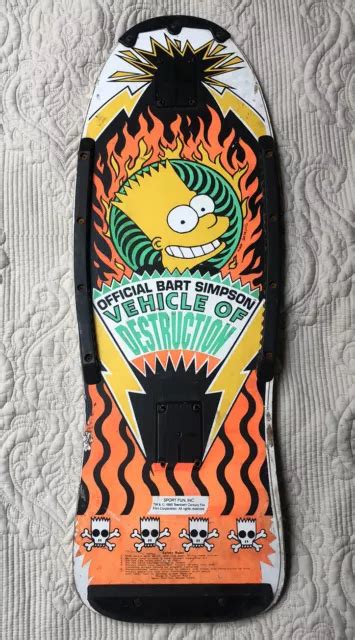 Vintage Simpsons 1990 Bart Simpson Vehicle Of Destruction Skateboard