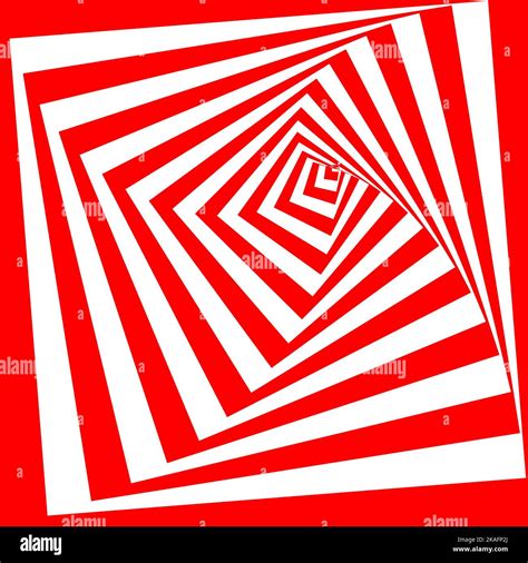 Abstract Twisted Red And White Background Optical Illusion Of