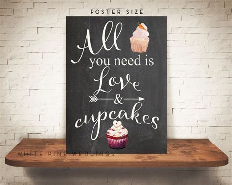 Printable Chalkboard Wedding Cupcake Sign Dessert Bar Sign Cupcake