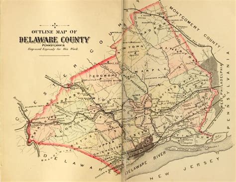 Delaware County Pa In 1884 Delco Delawarecounty Delaware Map